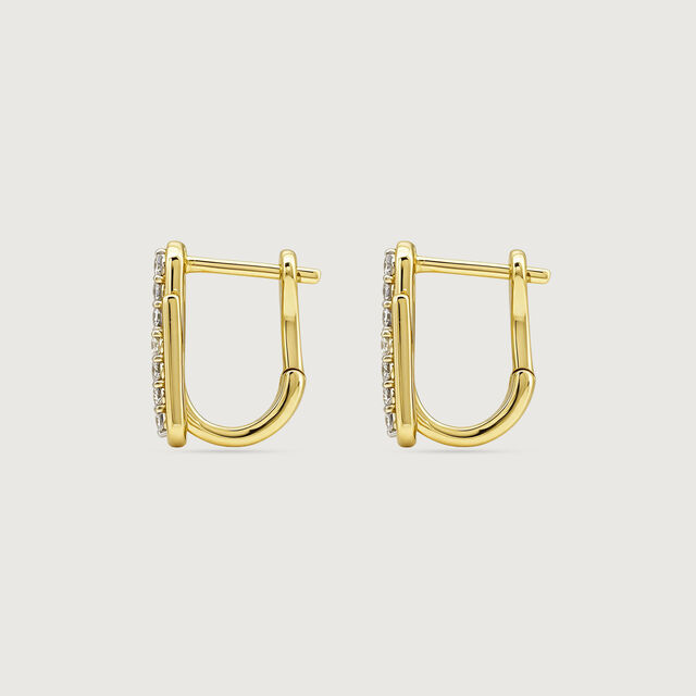 Sleek Parallel Diamond Hoop Earrings,,hi-res image number null