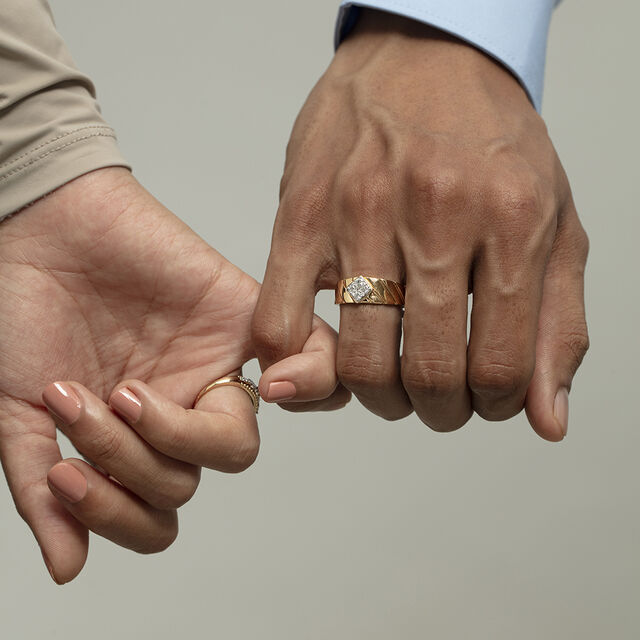 Love Fantasy Gold & Diamond Finger Ring for Men,,hi-res image number null