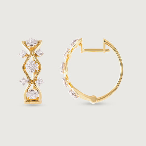 Geometric Glam Gold & Diamond Hoop Earrings