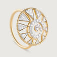 Spiral Triangular Gold & Diamond Finger Ring,,hi-res view 3