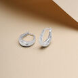 Ruffled Gleam Silver Earrings,,hi-res view 1