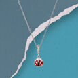 Playful Ladybird Silver Pendant,,hi-res view 1