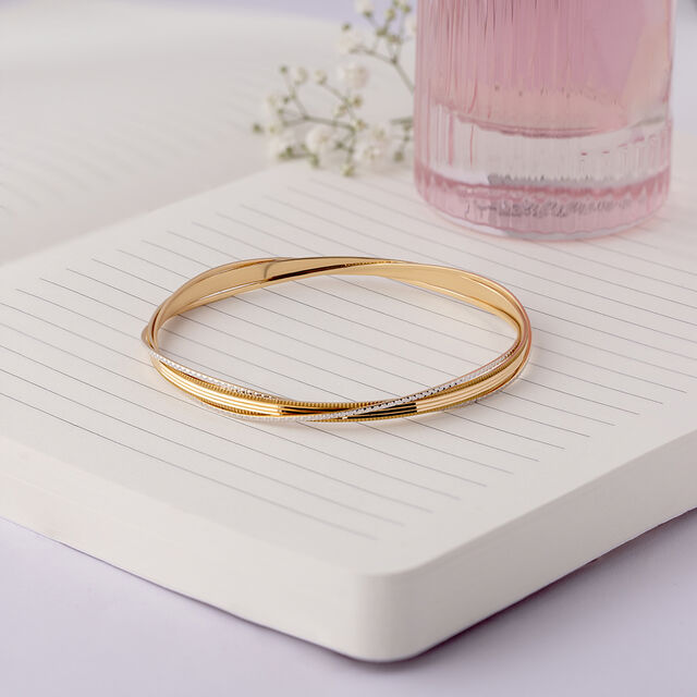 Sleek Twist Rose Gold Bangle,,hi-res image number null