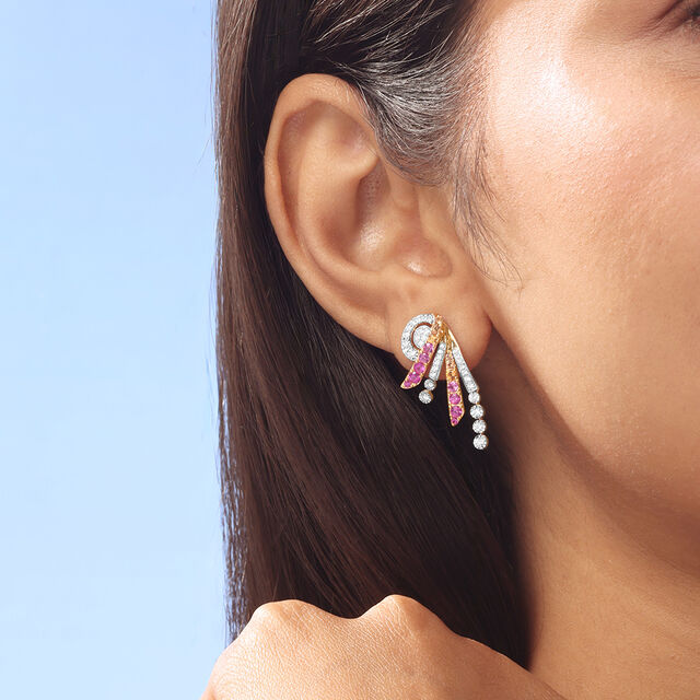Radiant Aurora Diamond Drop Earrings,,hi-res image number null