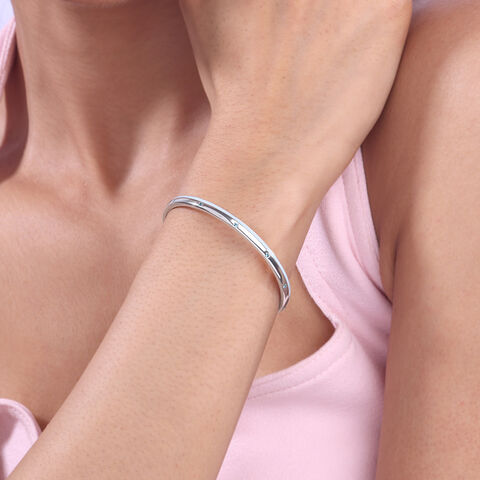 Aqua Beam Silver Bangle