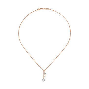14KT Rose Gold Diamond Pendant with Chain