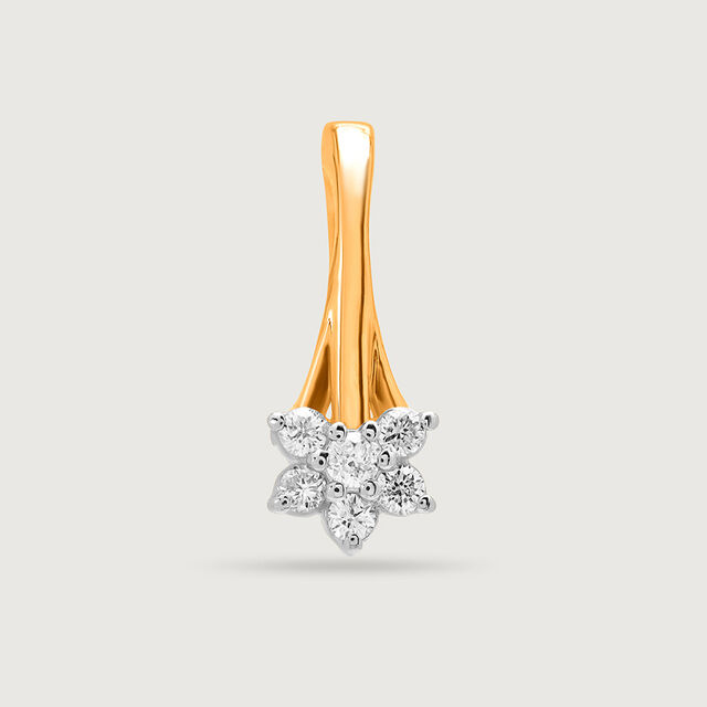 14KT Yellow Gold Diamond Nose Pin,,hi-res image number null