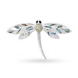 Silver Dragonfly Brooch Embellished With Open Polki,,hi-res view 1