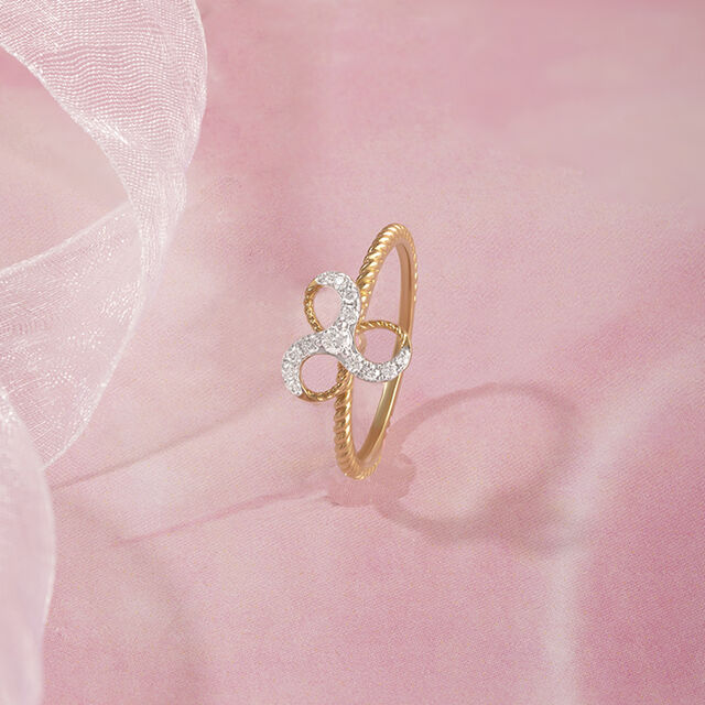 Interconnected Elegance Gold & Diamond Finger Ring,,hi-res image number null