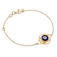 14KT Yellow Gold Geometric Evil Eye Bracelet,,hi-res view 3