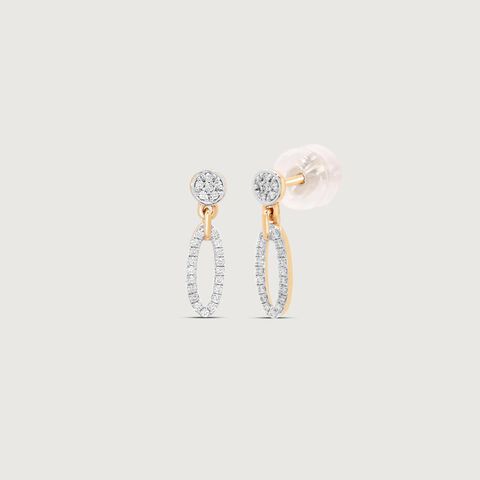 Radiant Loop Diamond Drop Earrings