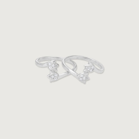 Dual Spark Silver Toe Rings