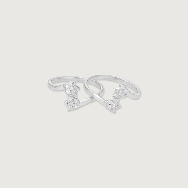 Dual Spark Silver Toe Rings,,hi-res image number null