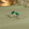 Onyx Sparkle Gold & Diamond Stud Earrings,,hi-res view 1
