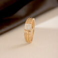 Gridlock Drip Gold & Diamond Finger Ring for Men,,hi-res view 1
