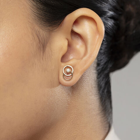 Timeless Glow Gold & Pearl Stud Earrings
