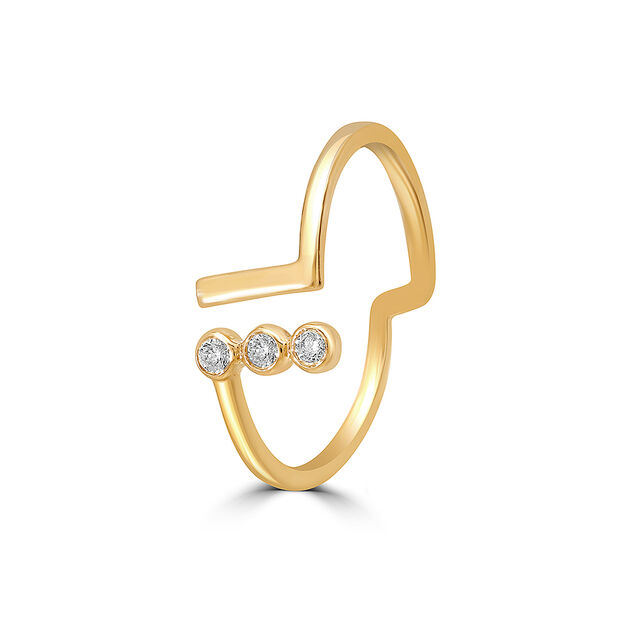 14KT Yellow Gold Summertime Shimmer Adjustable Diamond Ring,,hi-res image number null