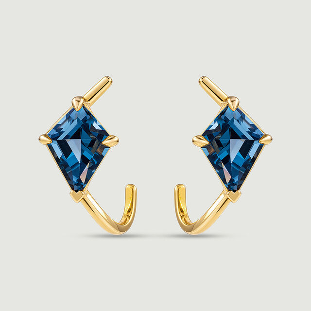 Azure Rays Topaz Gold Hoop Earrings,,hi-res image number null