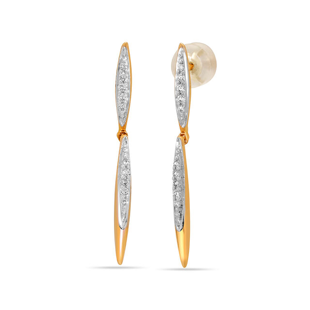 14KT Yellow Gold Summer Shade Diamond Drop Earrings,,hi-res view 3