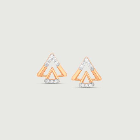 Gleam Edge Diamond Stud Earrings