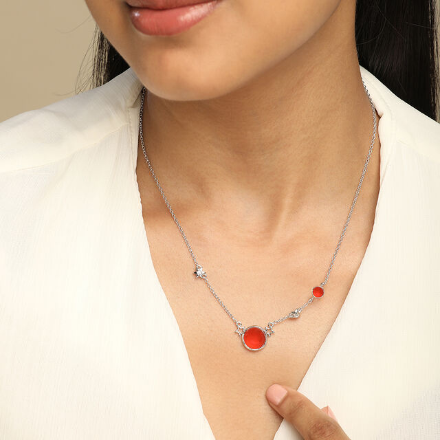 Stellar Flame Silver Necklace,,hi-res image number null