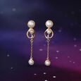 Swirling Pearls 14KT Drop Earrings,,hi-res view 2