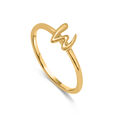 Letter W 14KT Yellow Gold Initial Ring,,hi-res view 4