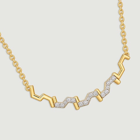 Sculptural Angular Diamond Necklace