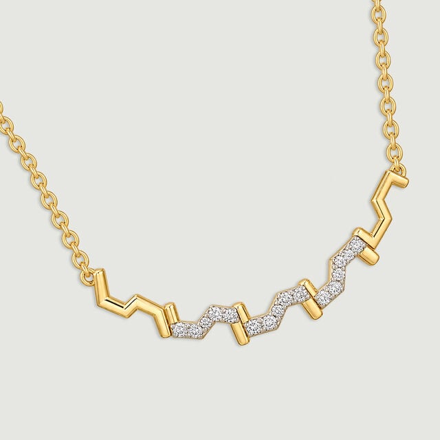 Sculptural Angular Diamond Necklace,,hi-res image number null