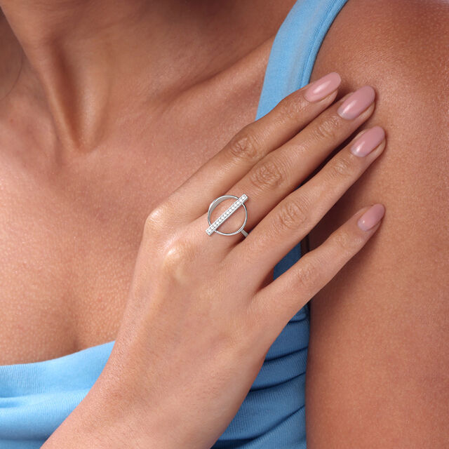 Structured Geometric Silver Ring,,hi-res image number null