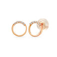 14 KT Rose Gold Shimmering Circle Diamond Stud Earrings,,hi-res view 2