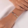 Rainbow Sparkle Multi-Coloured Silver Bracelet,,hi-res view 1