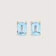 Chic Structured Blue Topaz Gold Stud Earrings,,hi-res view 3
