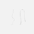 Wavy Minimalist Silver Hoop Earrings,,hi-res view 4