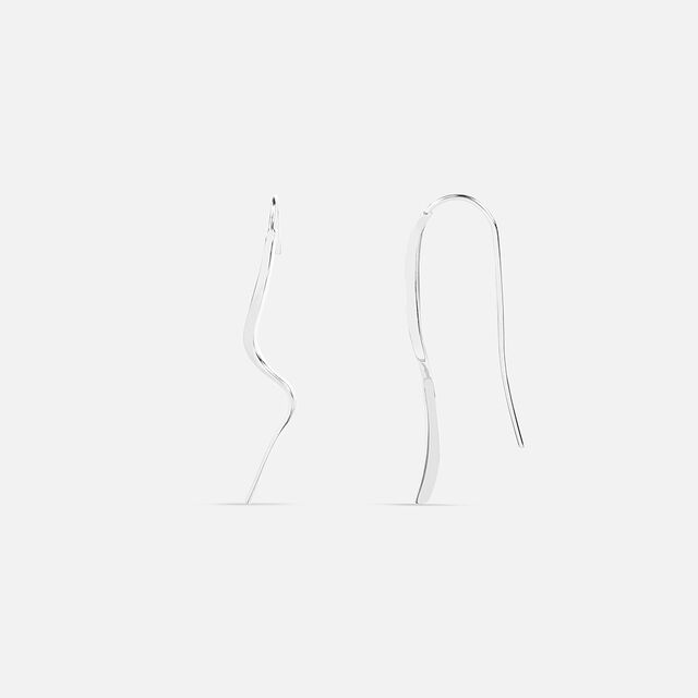 Wavy Minimalist Silver Hoop Earrings,,hi-res image number null