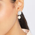 Magnificent Pearl Silver Drop Earrings,,hi-res view 2