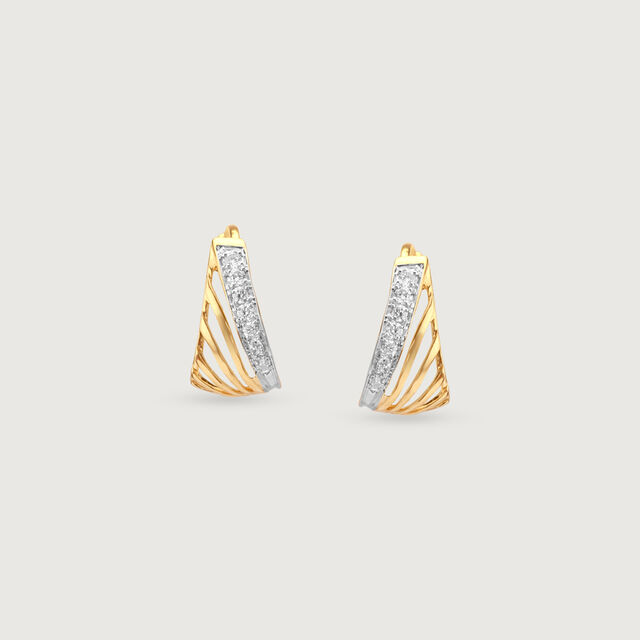 Luminous Arc Diamond Hoop Earrings,,hi-res image number null