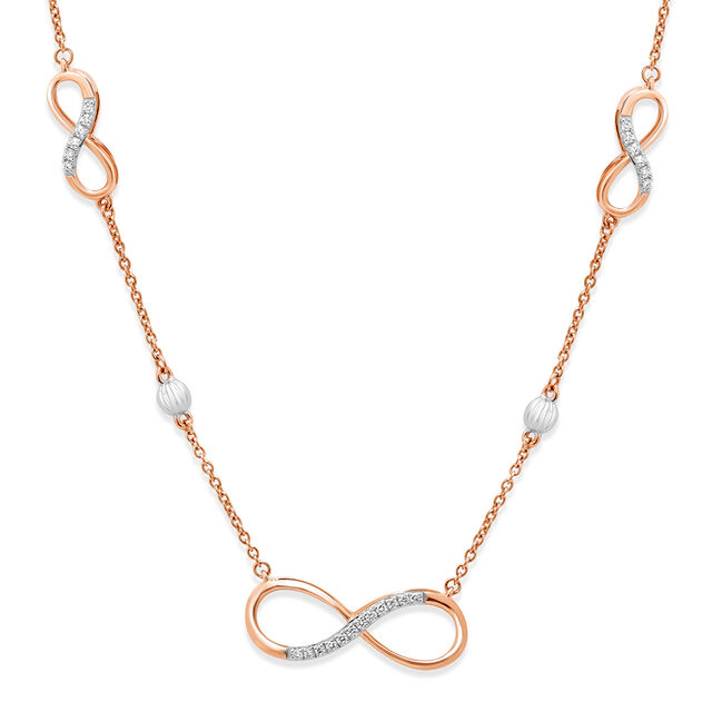 14KT Rose Gold Infinite curves Diamond Long to short Haram,,hi-res view 2