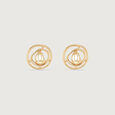 Serene Ripple Gold Stud Earrings,,hi-res view 1