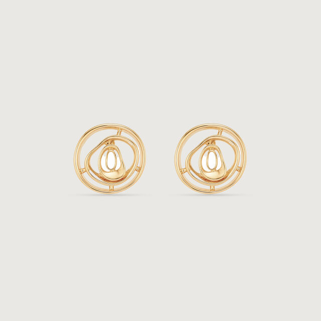 Serene Ripple Gold Stud Earrings,,hi-res image number null