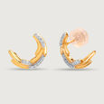 Sparkling Feather 14KT Gold & Diamond Stud Earring,,hi-res view 4