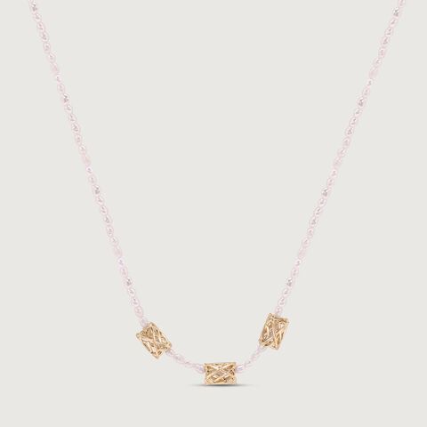 Golden Lattice Pearl Chain