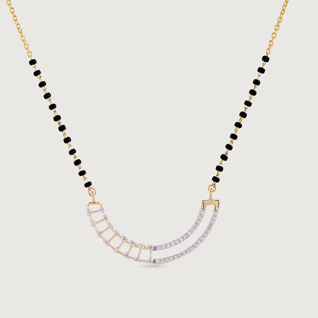 Elegant Curve Gold and Diamond Mangalsutra,,hi-res image number null