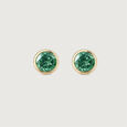 Refined Polished Emerald Gold Stud Earrings,,hi-res view 3