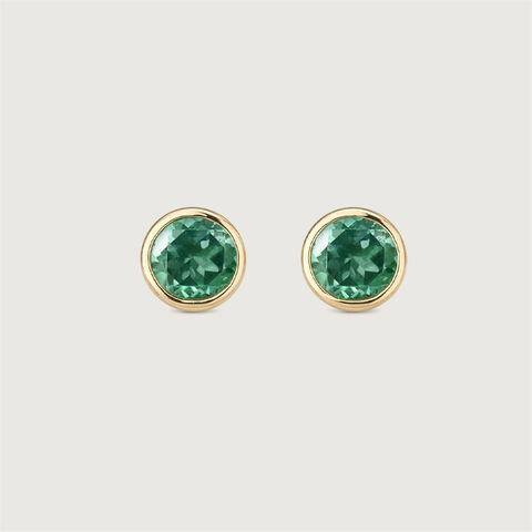 Refined Polished Emerald Gold Stud Earrings