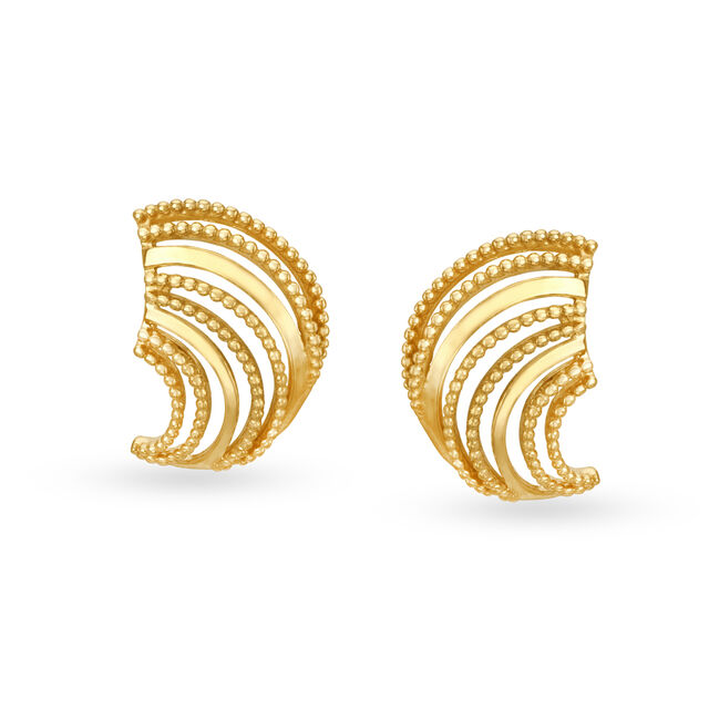 18KT Yellow Gold Stud Earrings to Match Your Elegance,,hi-res image number null