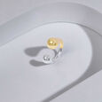 Dual Tone Sphere Silver Ring,,hi-res view 1
