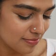 Cosmic Shield Gold and Diamond Nose Pin,,hi-res view 2