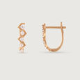 Artful Twist Gold & Diamond Hoop Earrings,,hi-res view 3
