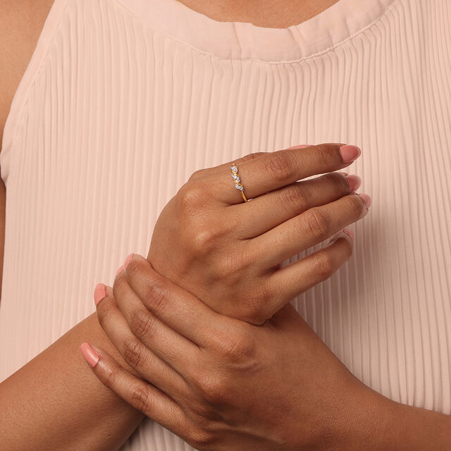 Whispering Waves 14 Kt Gold & Diamond Ring,,hi-res image number null